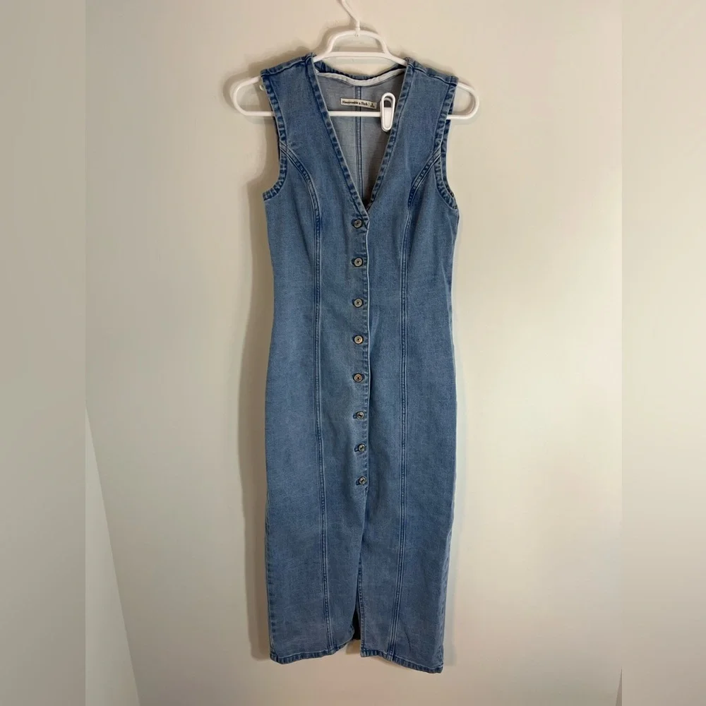 Abercrombie & Fitch Blue Midi Dress - Picture 4 of 16